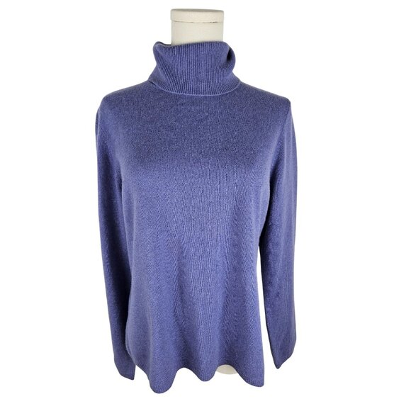 NEW! With Flaws Charter Club Amethyst 2 Ply 100% Cashmere Sweater Large - Picture 1 of 12
